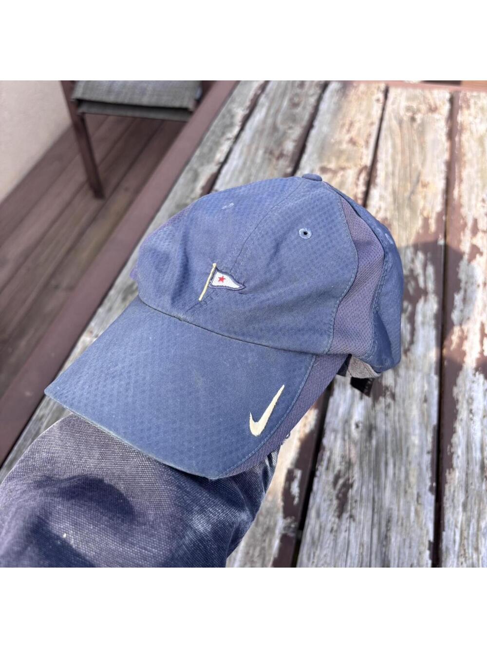 Nike Golf Hat Navy Adjustable Cap Swoosh Strapback Dri Fit Style
